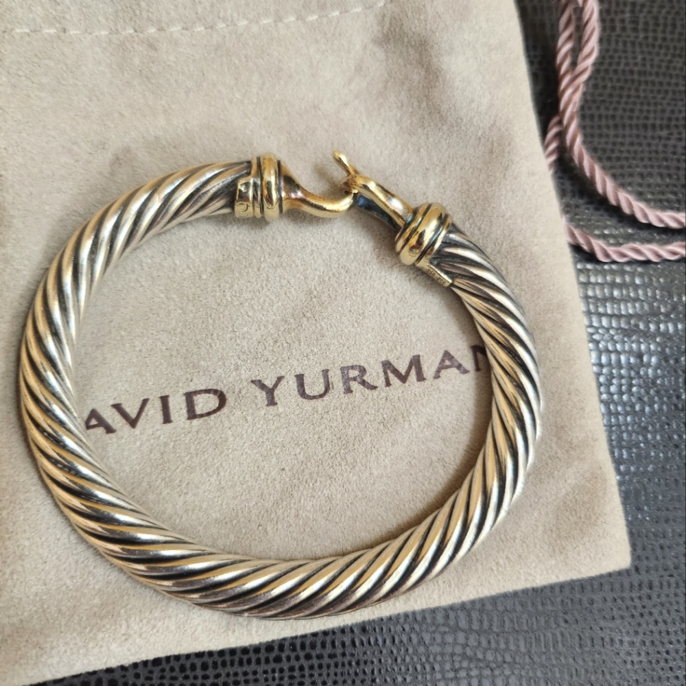 David Yurman Buckle Bracelet in Sterling Silver  & 14 Karat Gold